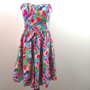 Lilly Pulitzer jewel silk strapless dress